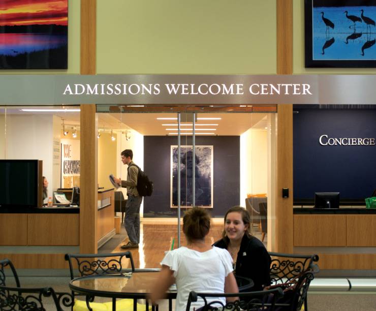 The Admissions Welcome Center located inside the Marvin Center.