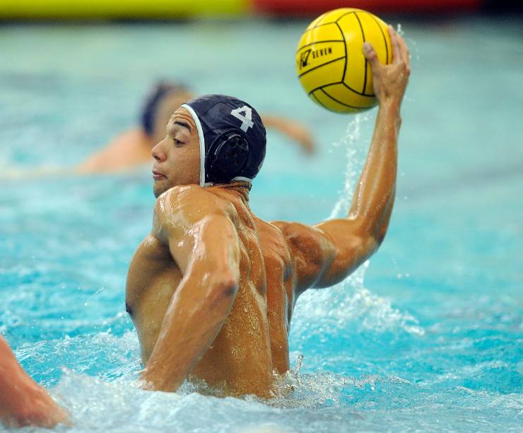 Water Polo player in the goal.