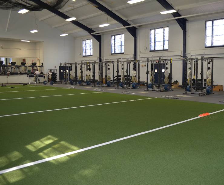 Weights and indoor running and training space.