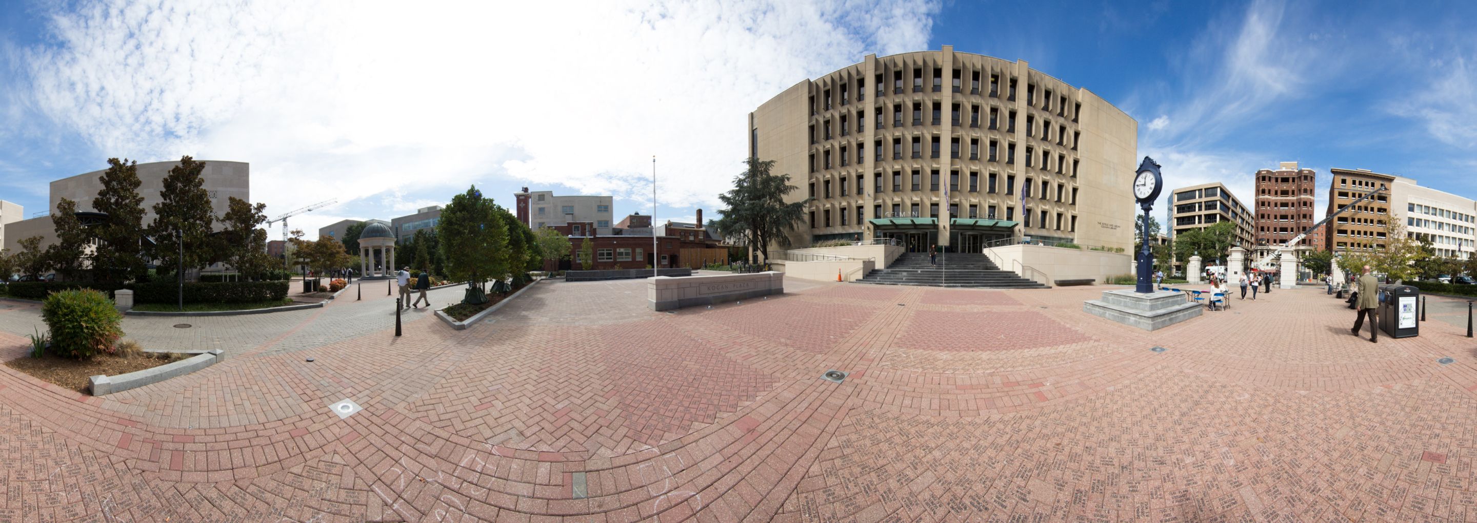 A panoramic view of Kogan Plaza.