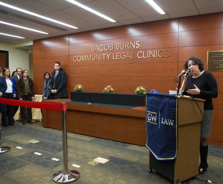 Justice Sonia Sotomayor at the ribbon-cutting ceremony for the Jacob Burns Community Legal Clinics.